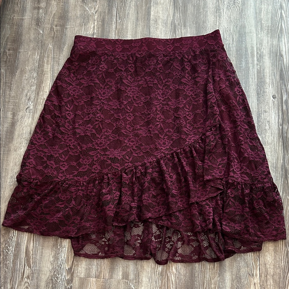 Torrid Purple Lace Faux Wrap Skirt 2X